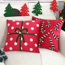 Axyaa Christmas Plush Towel Embroidered Throw Pillowcase for Nordic Home Decor