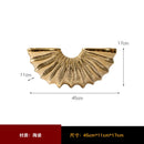 Axyaa Golden Shell Ceramic Vase Semicircle Conch Geometric Design Living Room Decoration