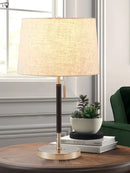 Axyaa Modern Leather Iron Table Lamp with Pull Switch