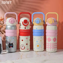 Axyaa Cartoon Vacuum Thermos Flask With Straw for Hot/Cold Drinks