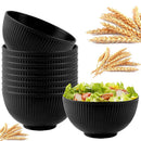 Axyaa Dark Green Wheat Straw Bowls Set - 10Pcs 5.9in Shatter Resistant Tableware Bowls
