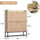 Axyaa Shoe Cabinet Duo: Wooden Narrow Storage, 2 Flip Drawers, Freestanding Organizer