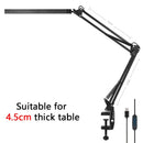 Axyaa LED Desk Lamp with Clamp - 3 Color Modes, Dimmable, Long Arm