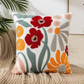 Axyaa Embroidered Flower Linen Cushion Cover 45x45cm