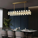 Axyaa Crystal Metal LED Pendant Light for Vintage Living Room Atmosphere