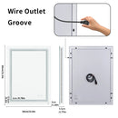 Axyaa LED Anti-Fog Wall Mounted Bathroom Mirror with 3-Colour Dimmable Front & Backlight