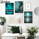 Scandinavia Mountain Lake Boat Wall Art Axyaa Print - Modern Home Decor