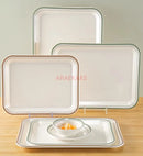 Axyaa Melamine Rectangular Tray Set for Serving Meals, Cakes, and Bread