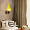 Axyaa Vintage Chinese Style Wall Glass Light with Crack Lampshade for Bar Loft Bedroom