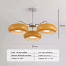 Axyaa Mid Century Brass Glass Chandelier Light Fixture - Elegant Lighting for Home