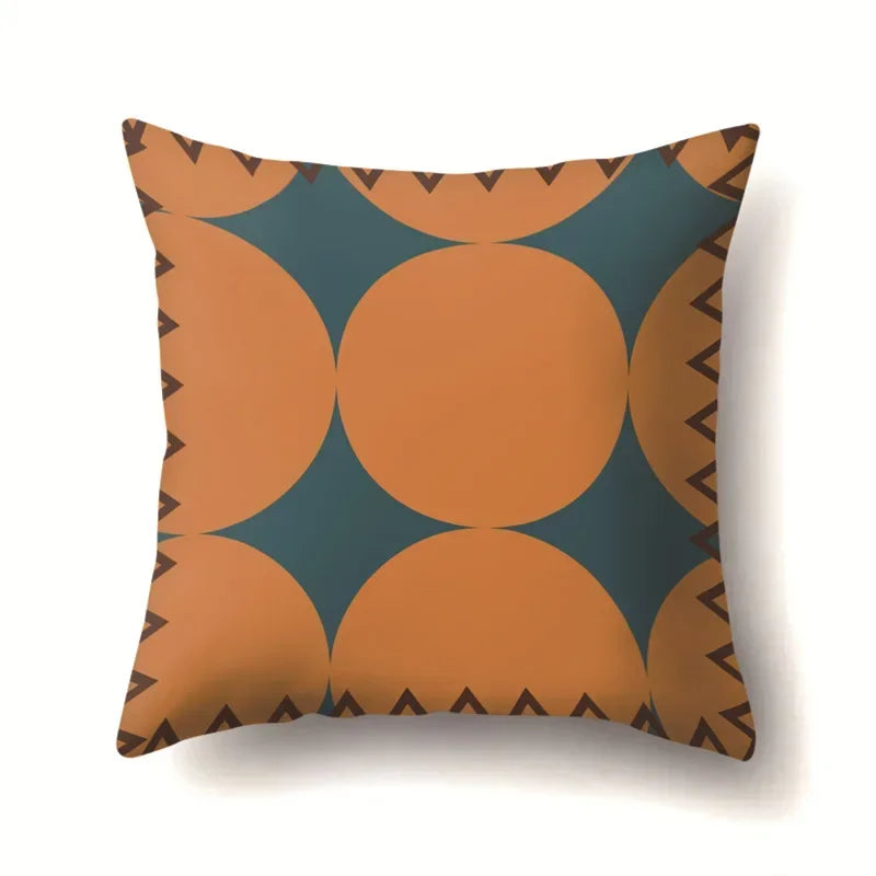 Axyaa Retro Geometric Pattern Cushion Cover for Sofa and Couch Décor