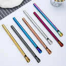 Axyaa Stainless Steel Straw Spoon Set for Milkshake Smoothie Bar - Pack of 10