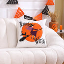 Axyaa Halloween Embroidered Cotton Pillow Cover 45x45cm for Home Sofa Décor