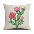 Axyaa Cactus Series Green Plant Printed 45*45cm Cushion Cover - Simple Style Square Pillowcase