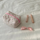 Korean Flower Makeup Bag Small Cosmetic Pouch Organizer by Axyaa