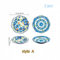 Axyaa Vintage Ceramic Deep Plate for Breakfast, Steak, and Fruit - High-Value Polish Style