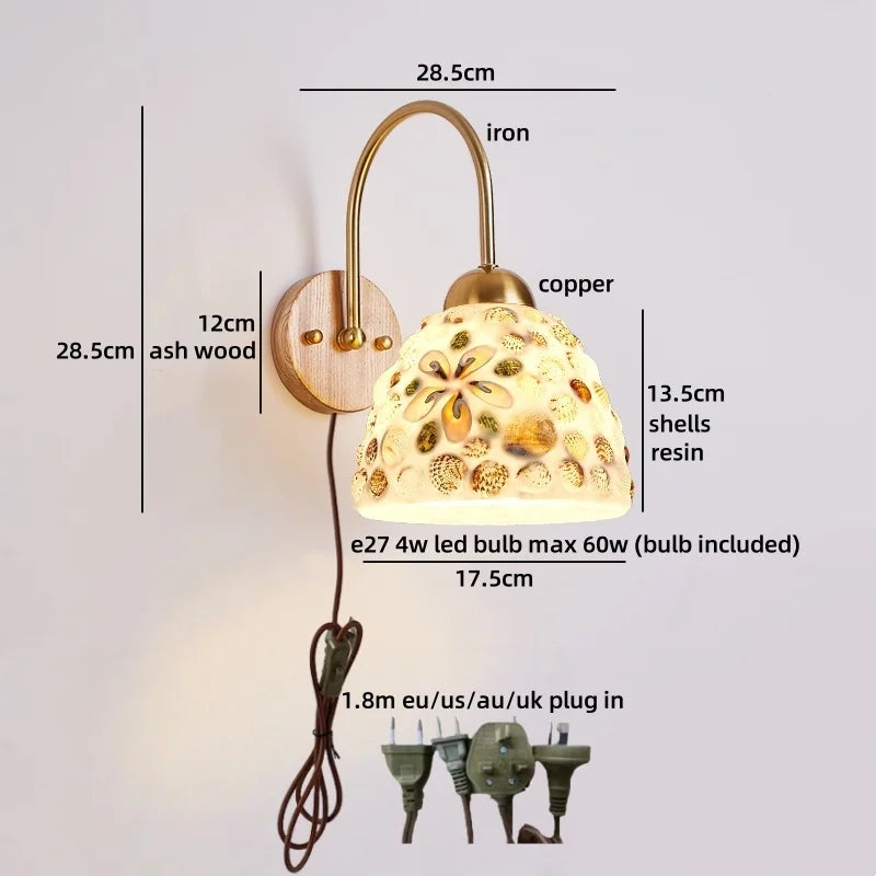 Axyaa Shells Resin LED Wall Lamp for Home Decor and Interior Design