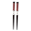 Axyaa Black Cherry Blossom Sushi Chopsticks Set - Pair of Natural Wooden Reusable Sticks.