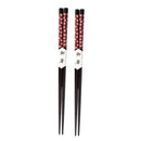 Axyaa Black Cherry Blossom Sushi Chopsticks Set - Pair of Natural Wooden Reusable Sticks.