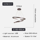 Axyaa Modern Black 3 Rings LED Chandelier for Living Room, Bedroom & Restaurant