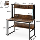 Axyaa Computer Desk with Hutch and Bottom Storage Shelf for Home Office