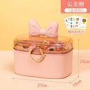 Axyaa Kids Hair Accessories Organizer Box with Two Layers and Lid