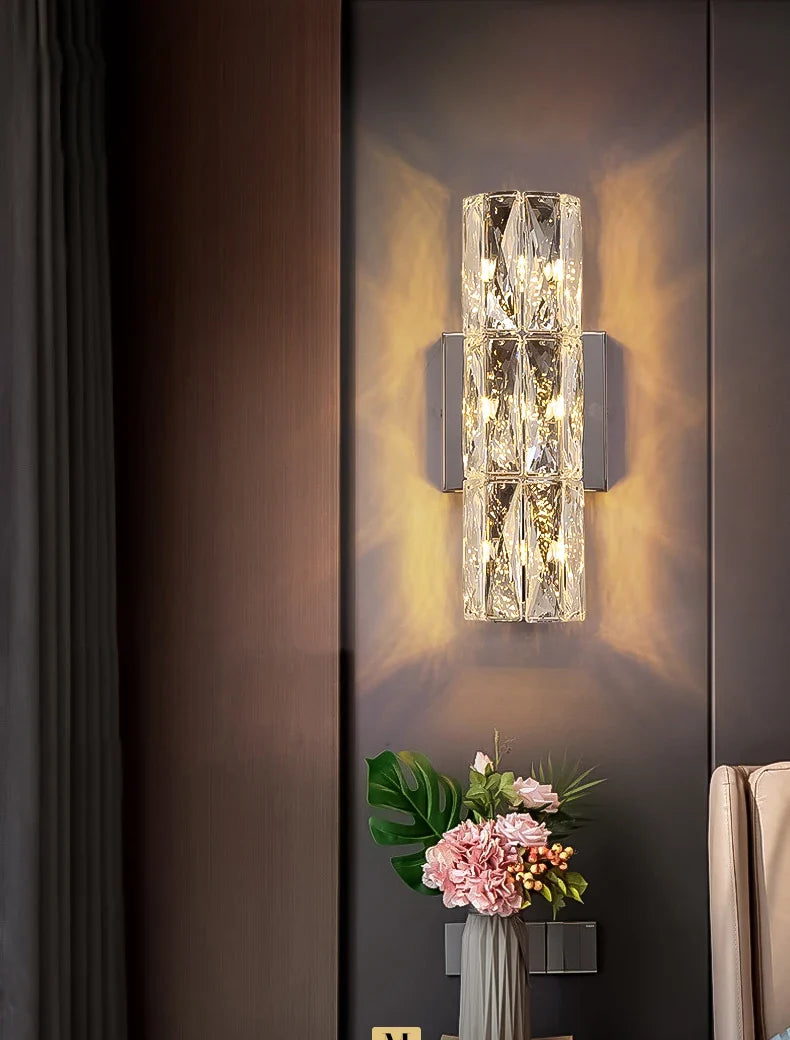 Axya Luxury Crystal Wall Lights for Living Room Bedroom Villa Decor