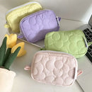 Axyaa Candy Color Fabric Pouch Bag for Women Girls: Makeup, Airpods, Stationery, Jewelry