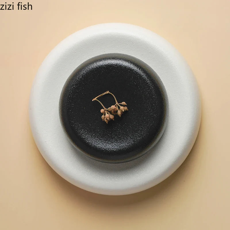Axya Ceramic Dinner Plate: Solid Color Tableware for Home and Restaurant