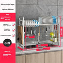 Axyaa Stainless Steel Plate Rack Holder for Over the Sink, Kitchen Tableware Organizer