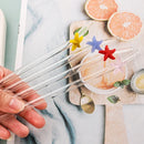 Axyaa Starfish Glass Straw Set: Eco-Friendly Bar Accessories with Cleaning Brush
