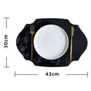 Axyaa Green PU Leather Christmas Placemats Set - Luxury Dining Table Pad