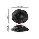 Axyaa Solid Color Rock Texture Ceramic Dessert Soup Salad Plate Set