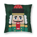 Nutcracker Doll Cushion Cover - Axyaa Square Throw Pillow for Christmas Home Decor