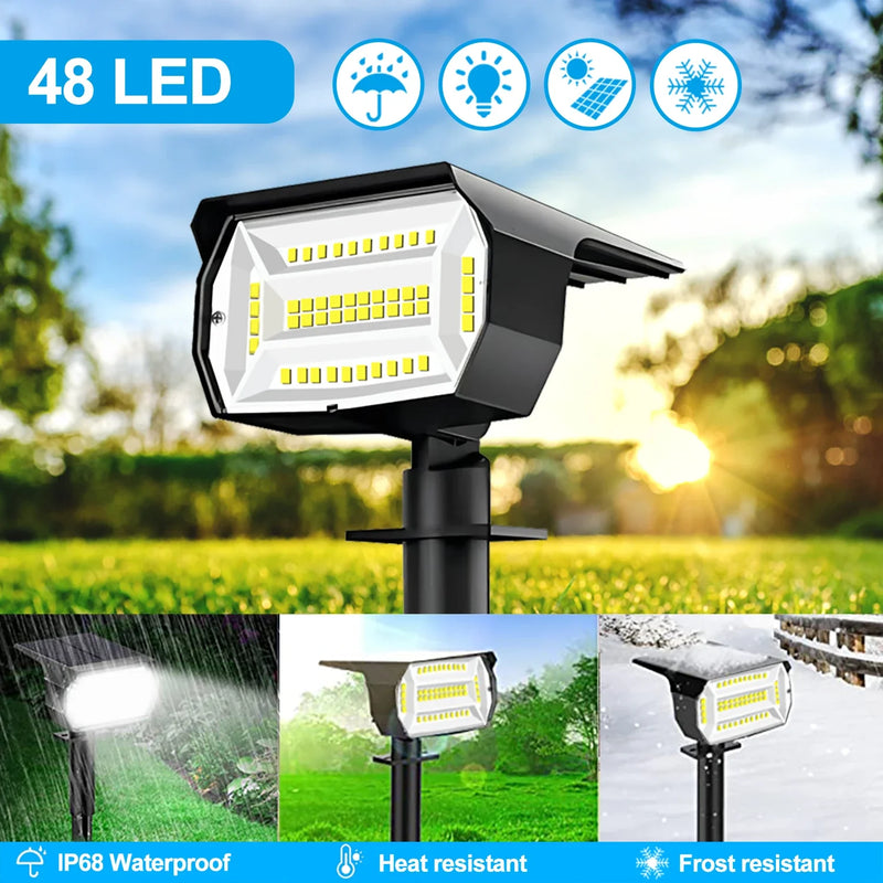 Axyaa Solar Spotlights 48/56 LED 2-in-1 Waterproof Wall Lights for Yard Garden