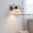 Axyaa Walnut Wood LED Wall Sconce Rotate Nordic Modern Ceramic Wall Lamp