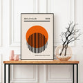 Sunrise Waves Geometric Canvas Prints Bauhaus Art Posters by Axyaa - Modern Living Room Decor