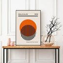 Sunrise Waves Geometric Canvas Prints Bauhaus Art Posters by Axyaa - Modern Living Room Decor