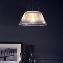 Axyaa Modern Round Glass LED Pendant Chandelier for Bedroom