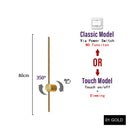 Axyaa LED Wall Lamp 350° Rotation Modern Wall Light, Touch Switch, Adjustable Gold