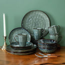 Axya Starry Green Dinner Set - 48-Piece Kiln Change Glaze Tableware