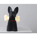Axyaa Nordic Dog Table Lamp - Black Resin LED Desk Light
