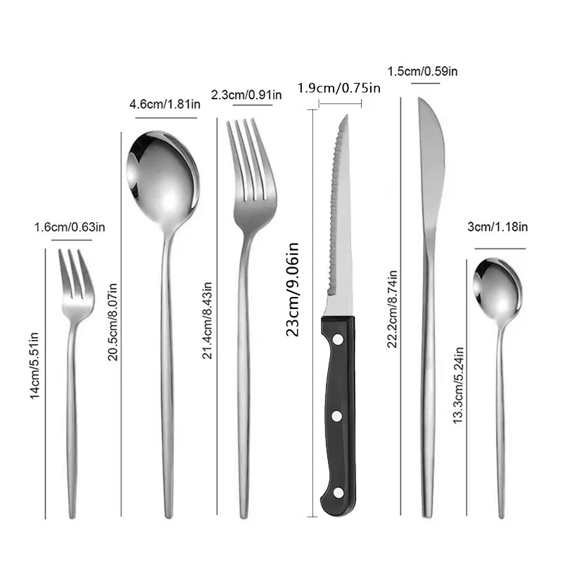 Axyaa Stainless Steel Portuguese Tableware Set - 48 Pieces