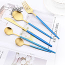 Axyaa Black & Gold Coffee Tableware Set - 32-Piece Cutlery Set