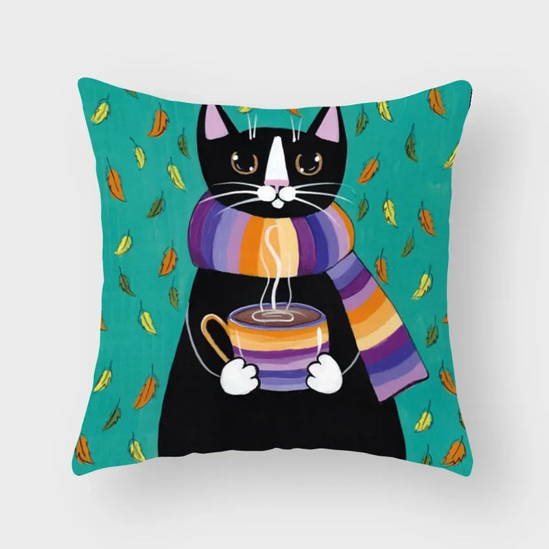 Axyaa Cat Print Pillowcase 45*45cm