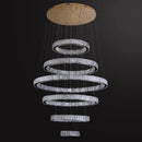 Axyaa Crystal Chandelier Stair Pendant Living Room Interior Lighting