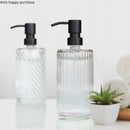 Axya Clear Glass Bathroom Bottle Set for Dispenser Soap Shampoo Hand Sanitizer