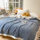 Axyaa Diamond Striped Plush Fleece Sofa Throw Blanket for Warmth & Comfort