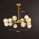 Axyaa Crystal Sphere Chandelier: Adjustable Metal Molecular Ceiling Light for Luxury Ambience