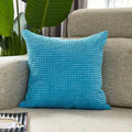 Axyaa Super Soft Blue Velvet Striped Pillowcase 50x50cm Sofa Decoration
